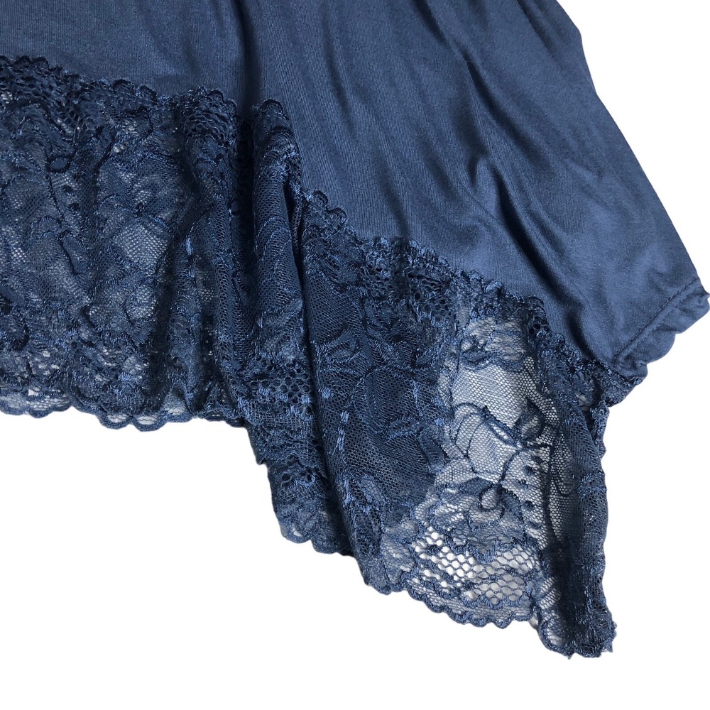 Beyond Capri Tunic Top Womens OS Blue Oversized Lace Hem Lagenlook Boho Italy - Picture 6 of 16